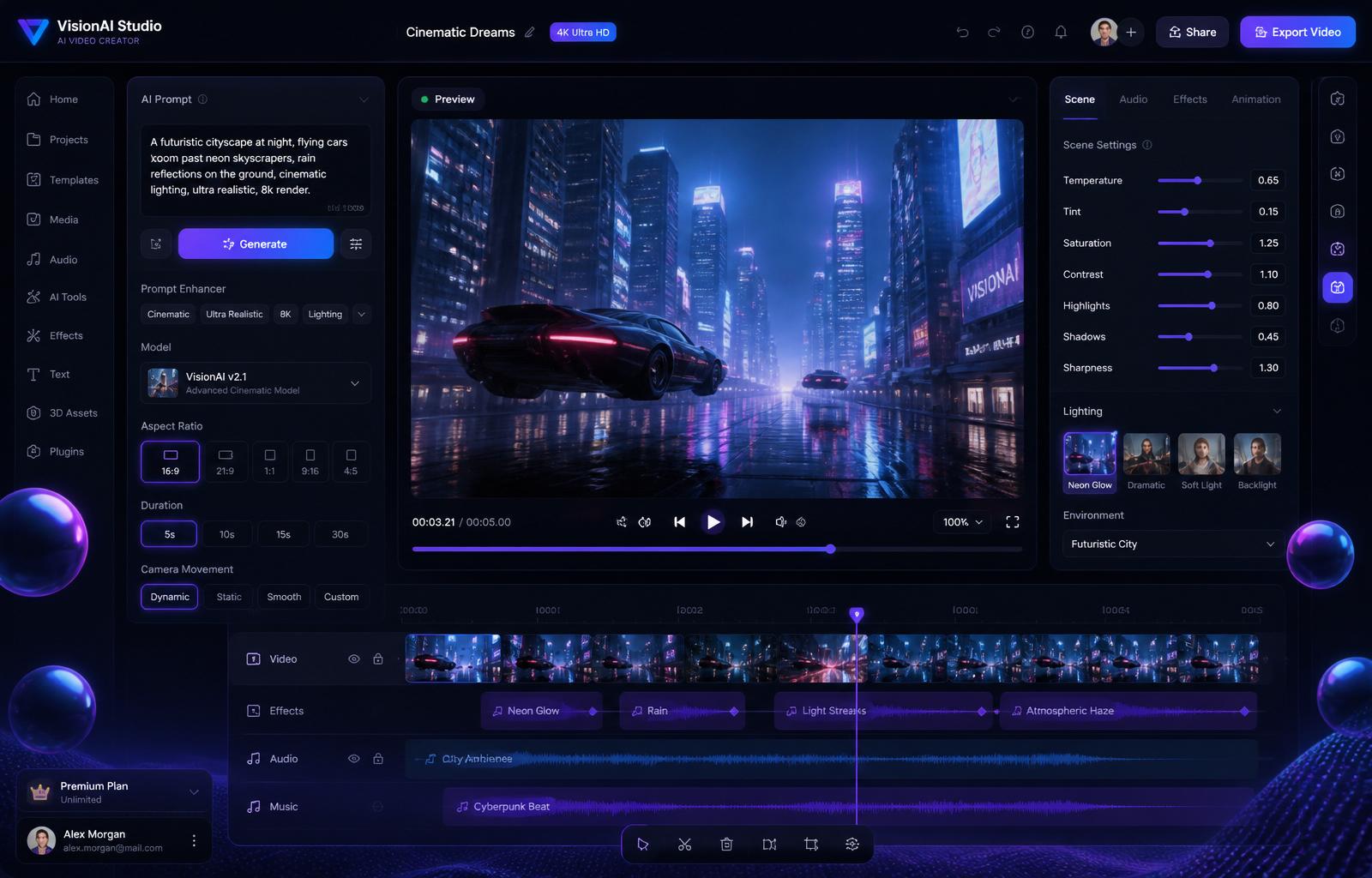 Valava video studio interface